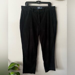 Polo Ralph Lauren Mens 100% Cotton Black Corduroy Trousers Business Casual Pants